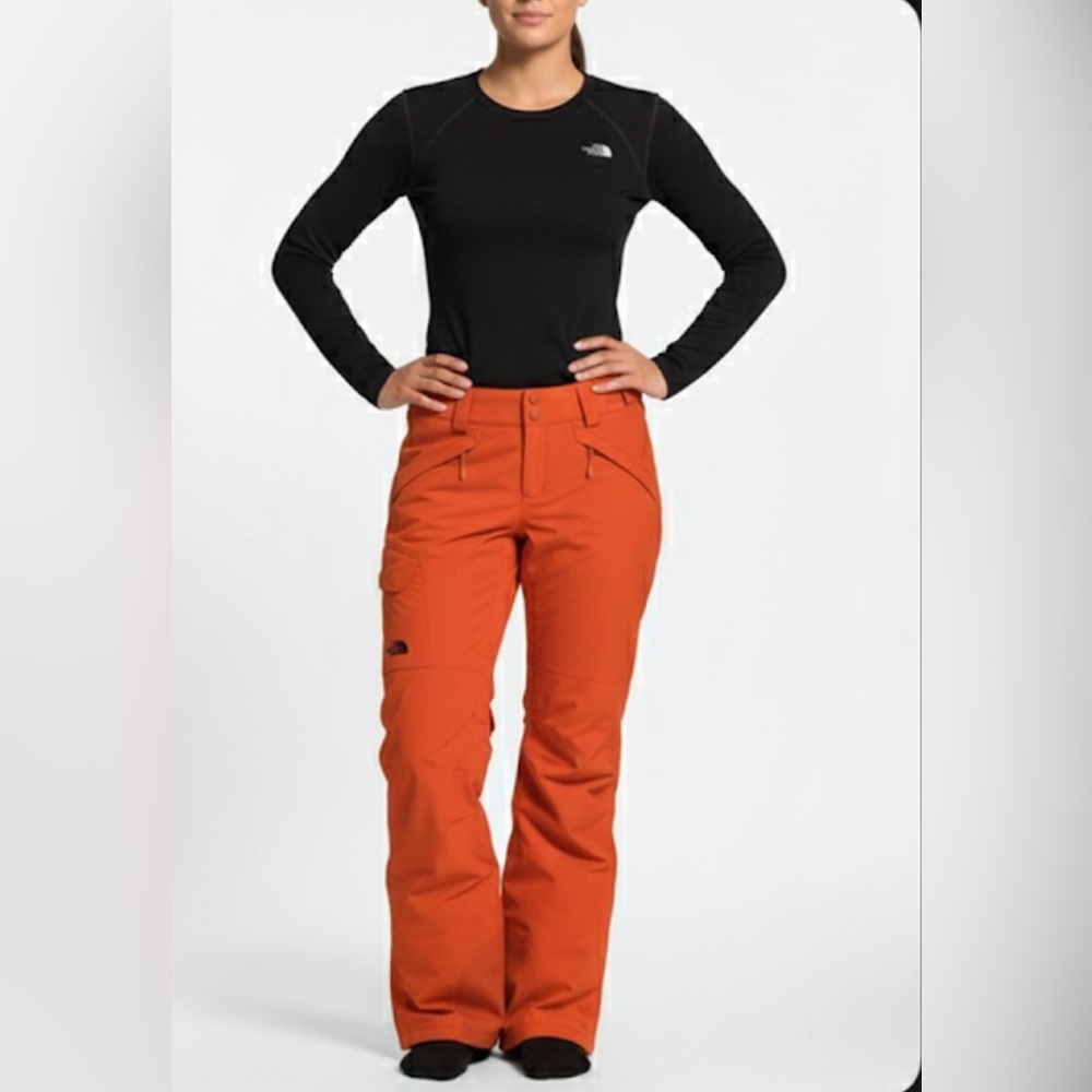 The North Face HyVent Vibrant Orange Insulated Ski Snowboard Pants XS - Picture 2 of 15